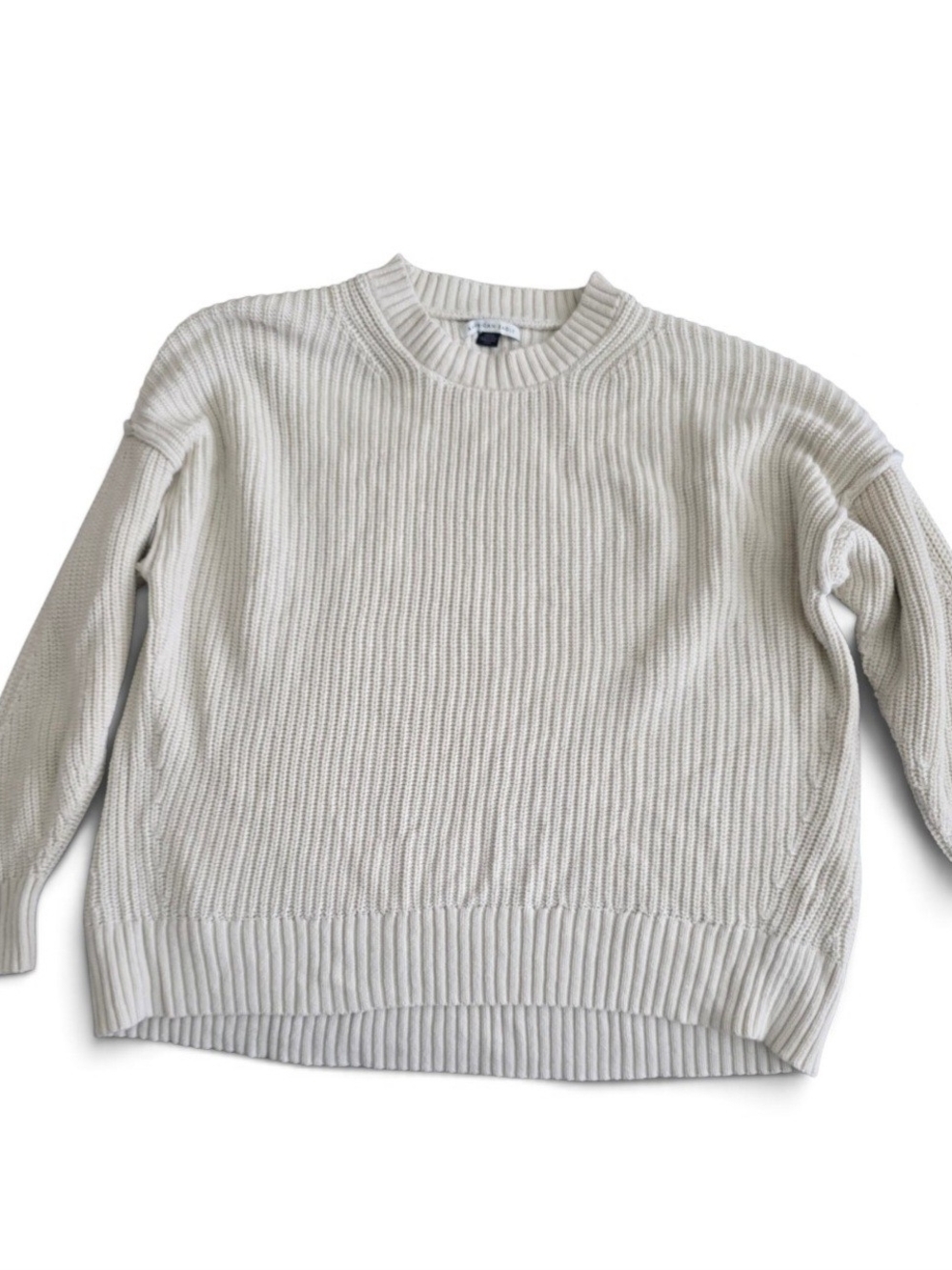 American Eagle Outfitters Women’s Cream Ribbed Crewneck